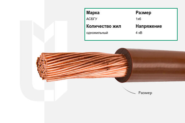 Силовой кабель АСБГУ 1х6 мм
