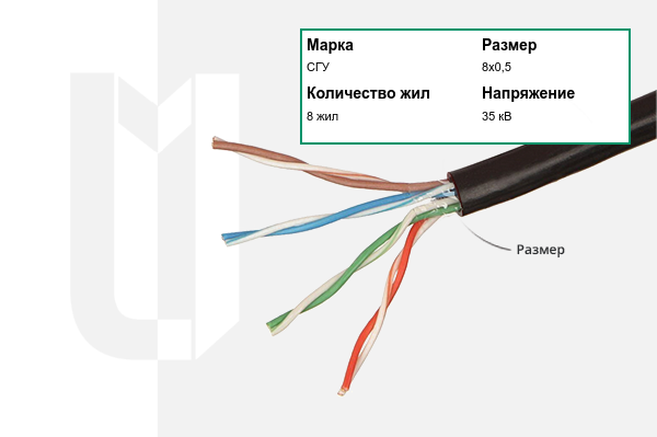 Силовой кабель СГУ 8х0,5 мм