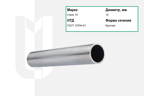 Труба электросварная сталь 10 12х1,5 мм